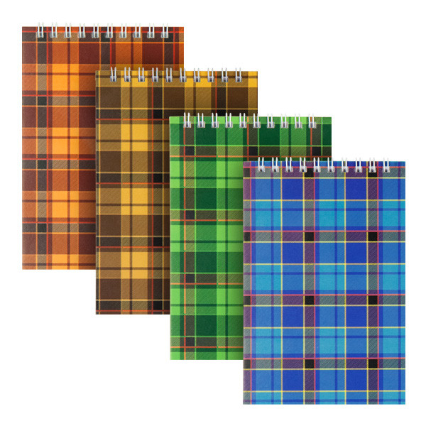 Блокнот А6 Delta D8011-01, на спіралі, 48 аркушів, клітинка, асорті