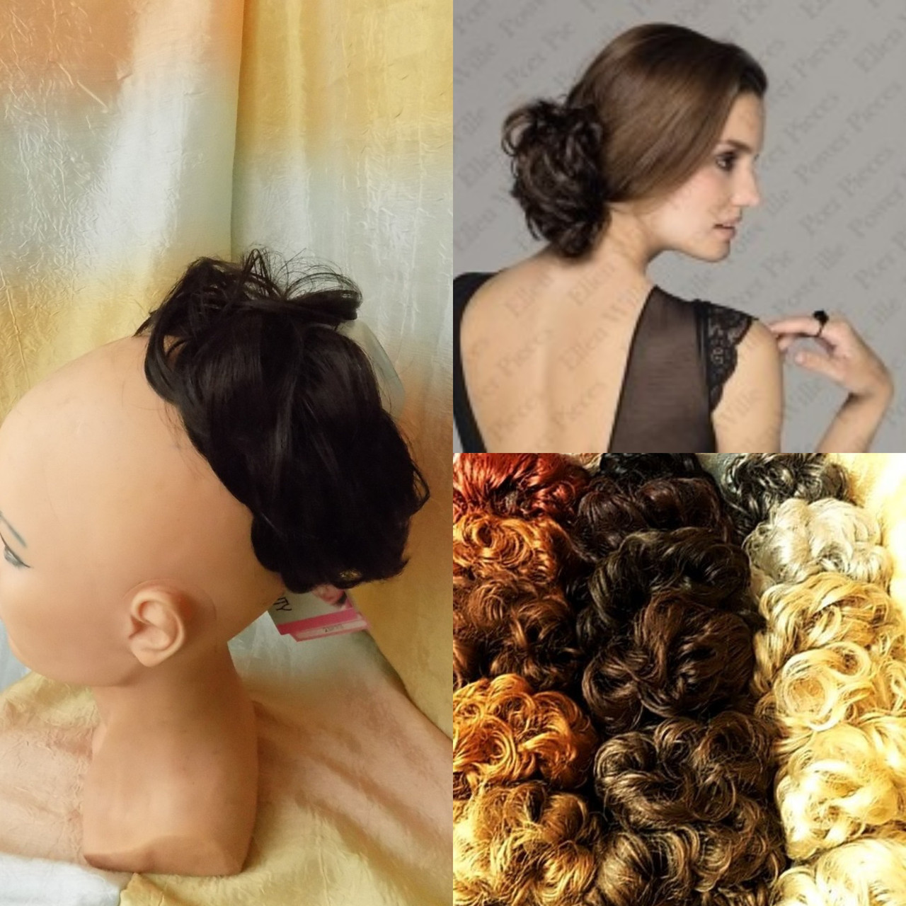 Резинка шиньон з канекалона шоколадний 990-6, фото 1