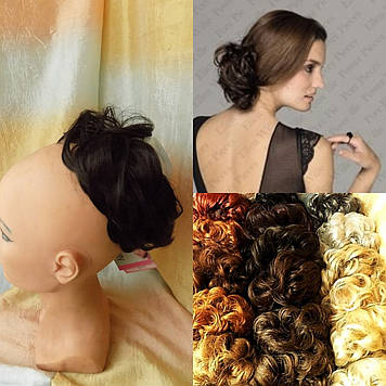 Резинка шиньон з канекалона шоколадний 990-6