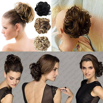 Гумка шиньон з канекалона медово-русявий  990-12