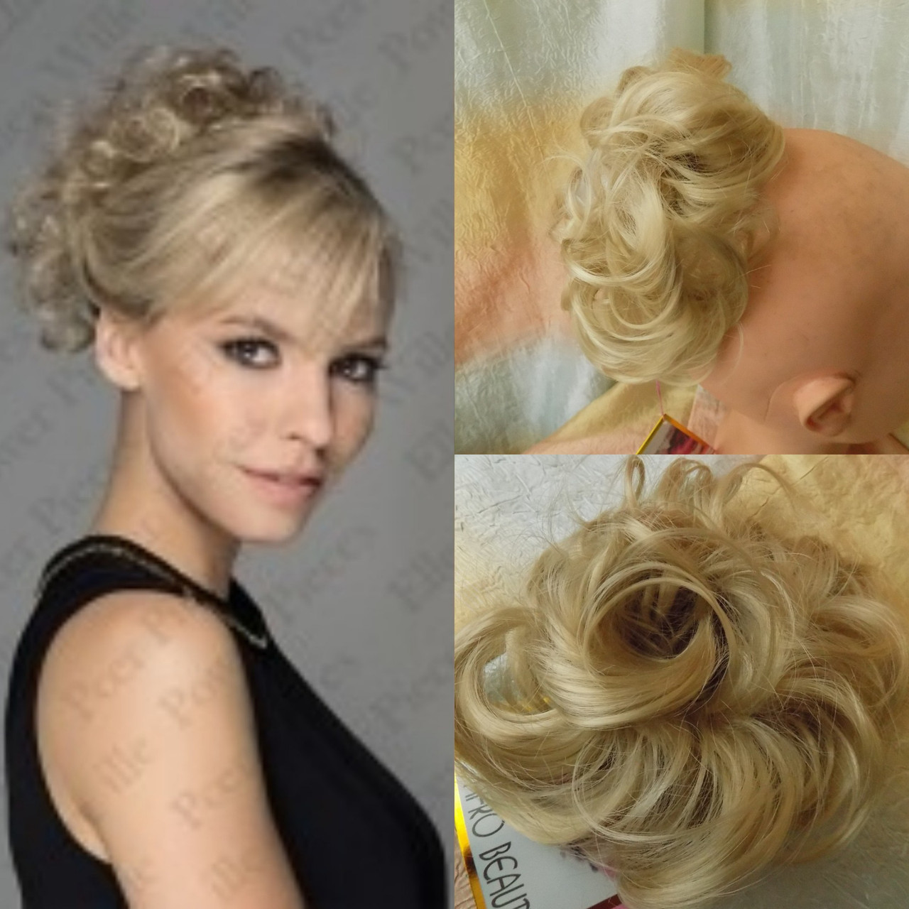 Гумка шиньон з канекалона перлинний блонд 0215V-122, фото 1