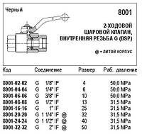 Кульовий кран, 2-ходовий, 8001