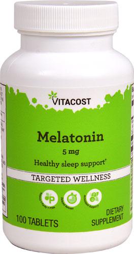 Vitacost Melatonin Мелатонін 5 мг з вітаміном B6 10 мг, 100 таблеток