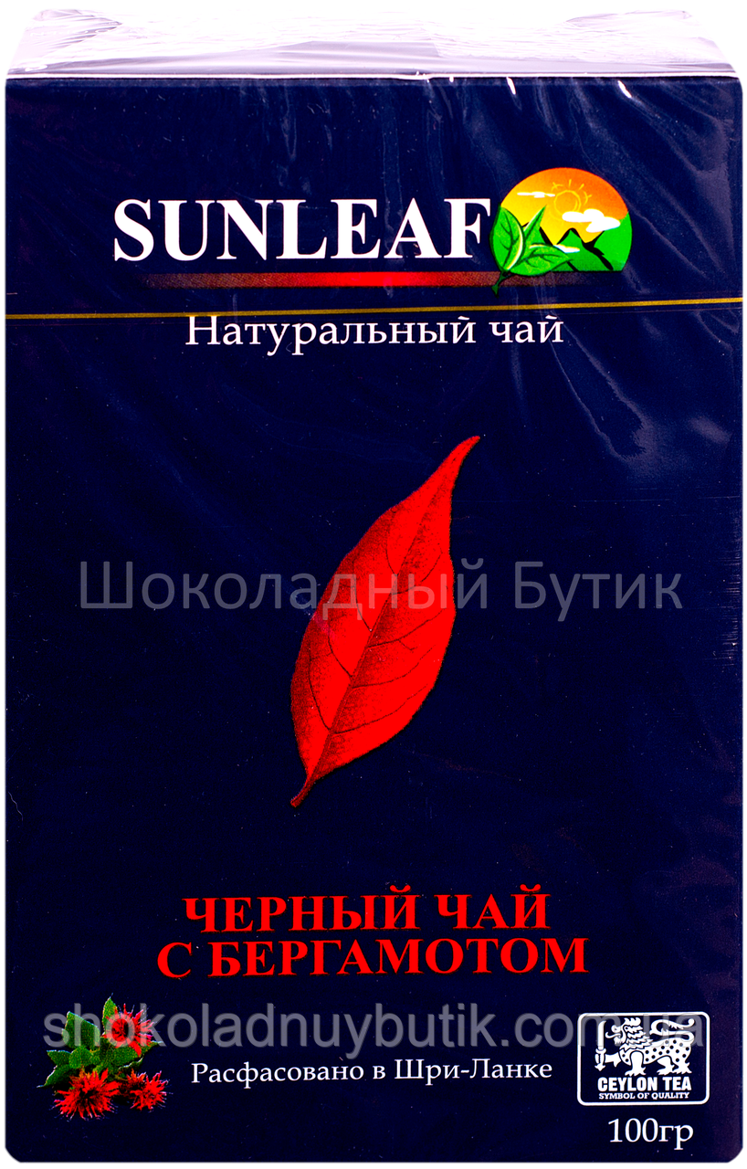 Чай SUNLEAF, чорний з бергамотом, 100г.