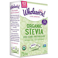 Wholesome, цукрозамінник - Органічна стевія і еритрітол, 0 калорій, 75 саше, США