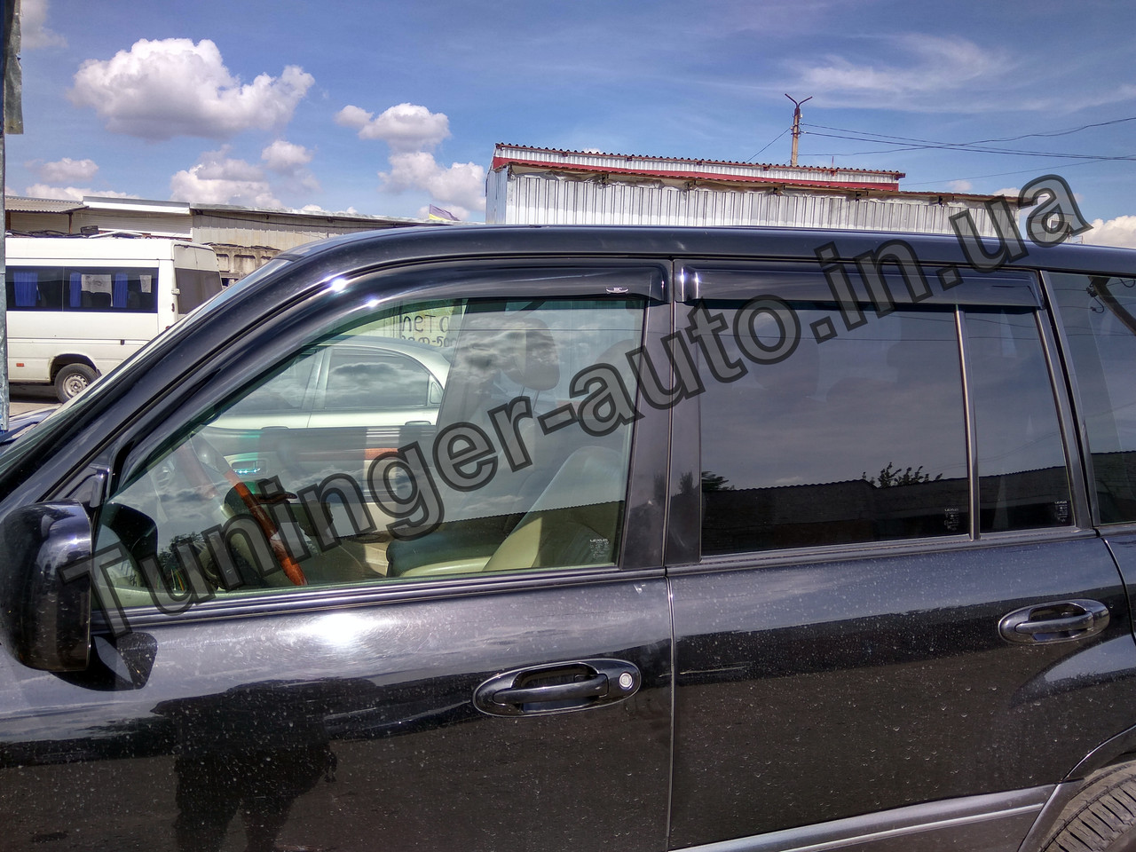 Дефлектори вікон (вітровики) Toyota Land Cruiser 100 1998-2007 (Hic), фото 1