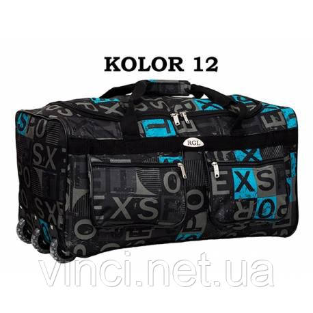 Чемодан - сумка на 3 колесах велика 110л RGL А2 голубі букви, фото 1