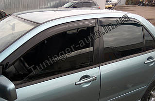 Дефлектори вікон (вітровики) Mitsubishi Lancer 9 2003-2007 (Hic)