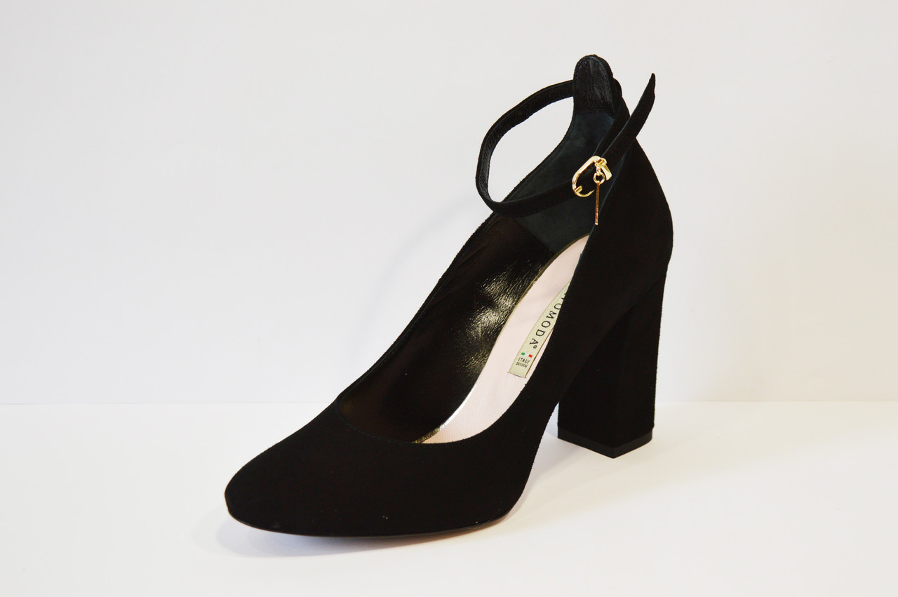 Чорні туфлі замшеві Bravo Moda 1549 40 розмір 25,5 см