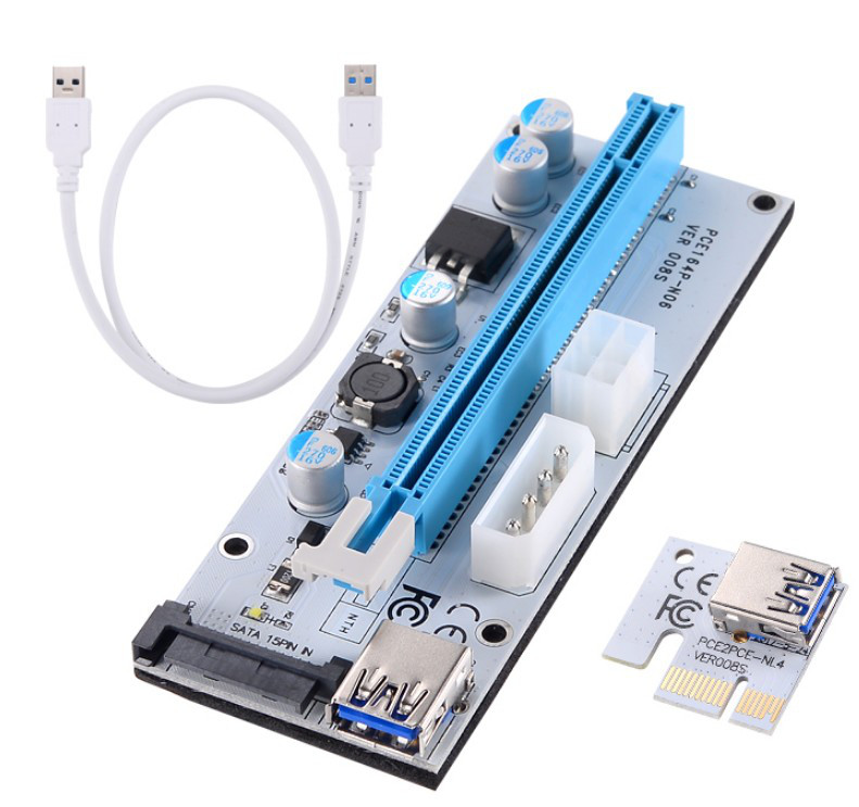 Райзер 4PIN,6 PIN,SATA15PIN (виносної слот для відеокарти) з підключенням через PCI-E