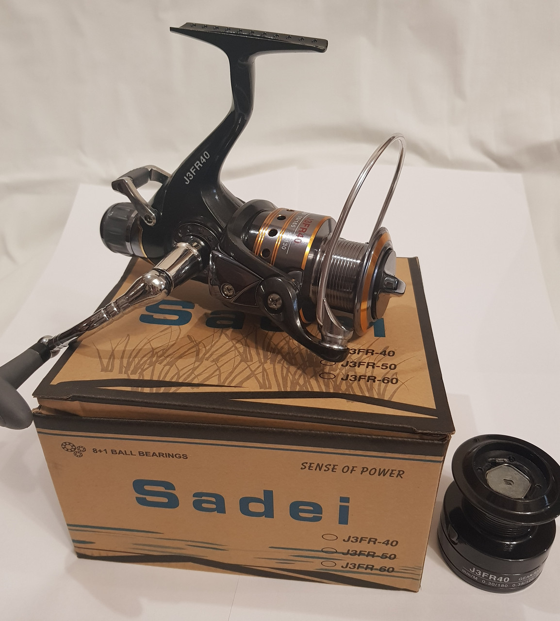 Котушка рибальська коропова Sadei J3FR-40 З БАЙТРАНЕРОМ 8+1 підшипників, фото 1