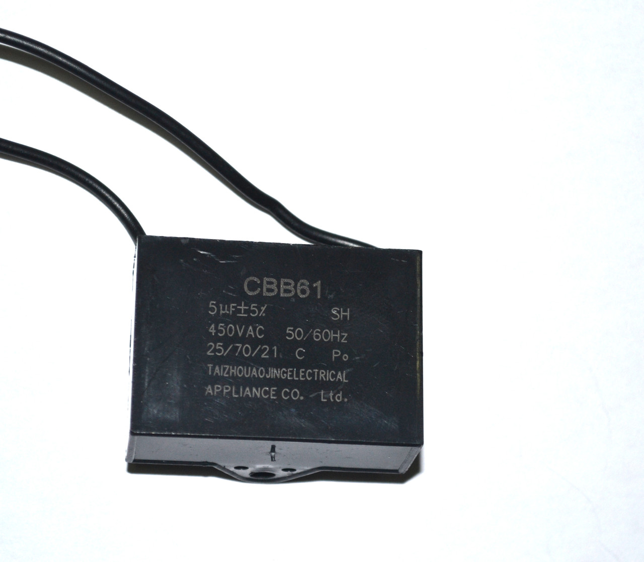 Конденсатор для пральної машинки напівавтомат універсальний CBB61 5mf (квадратний)