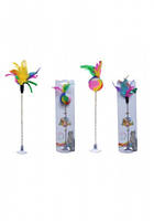 Іграшка для котів Драбинка на присоску з пір'ям