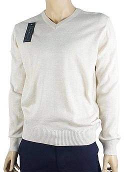 Однотонний чоловічий светр Taddy 0250 Н мис в бежевому кольорі