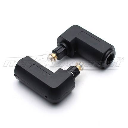 Перехідник оптичний Toslink Male на оптичний Toslink Female, кутовий, фото 2