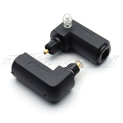 Перехідник оптичний Toslink Male на оптичний Toslink Female, кутовий, фото 2