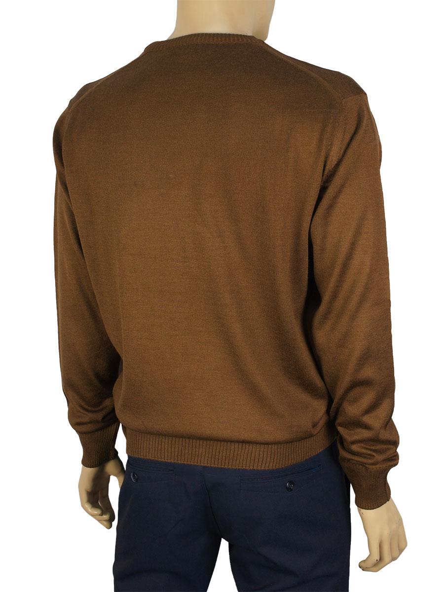 Коричневий чоловічий светр Taddy 0250 Н з круглим горлом - фото 4 - id-p562523878