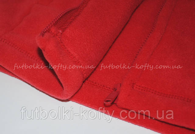 Дитяча червона класична флісова кофта на замку 