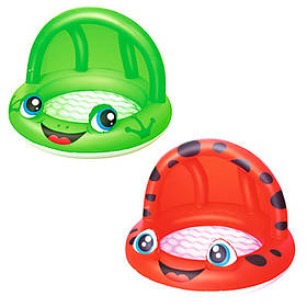 Басейн надувний Сонечко, Жабеня, 2 види, надувне дно, 97*66 см,Bestway, 52189