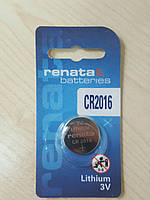 Дисковая батарейка RENATA Lithium Cell 3V CR2016 (80mAH)