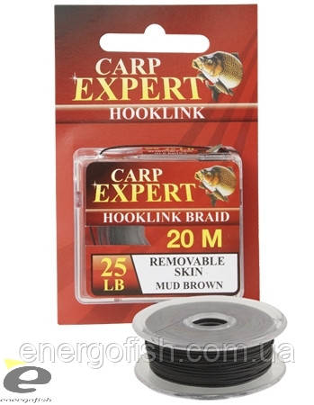 Повідковий матеріал 20м 25LBS 11.3кг CXP Removable Skin Mud Brown, фото 1