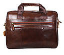 Чоловіча шкіряна сумка R009 коричнева, фото 6