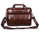 Чоловіча шкіряна сумка R009 коричнева, фото 7