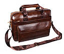 Чоловіча шкіряна сумка R009 коричнева, фото 8