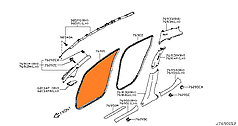 Ущільнювач дверного отвору передній лівий і правий Nissan Leaf ZE0 / AZE0 (10-17) 76921-3NA0A