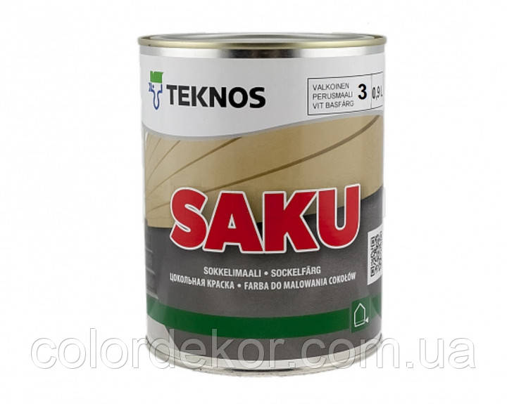 Фарба лужностійка TEKNOS SAKU для цоколя та бетону 0,9 л