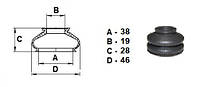 Пыльник гофра универсальный для шаровой опоры, рулевого наконечника (19*38*28)