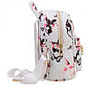 Рюкзак жіночий з поліуретану білий в квіточку і бабочкуна щодня, фото 2
