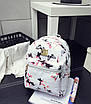Рюкзак жіночий з поліуретану білий в квіточку і бабочкуна щодня, фото 4