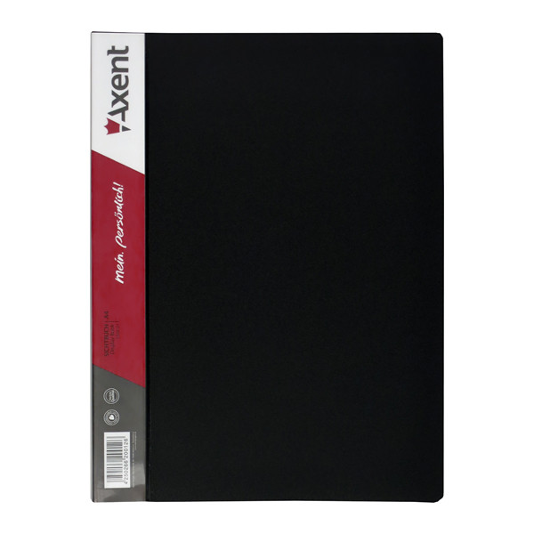 Папка пластикова A4 Axent 1020-01-A на 20 файлів, чорна