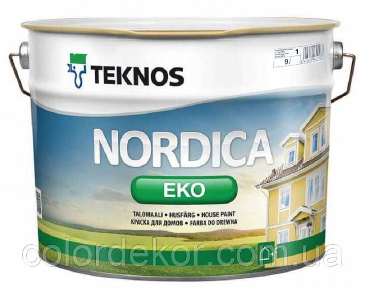 Фарба акрилова TEKNOS NORDICA ECO для деревини (біла) 9 л