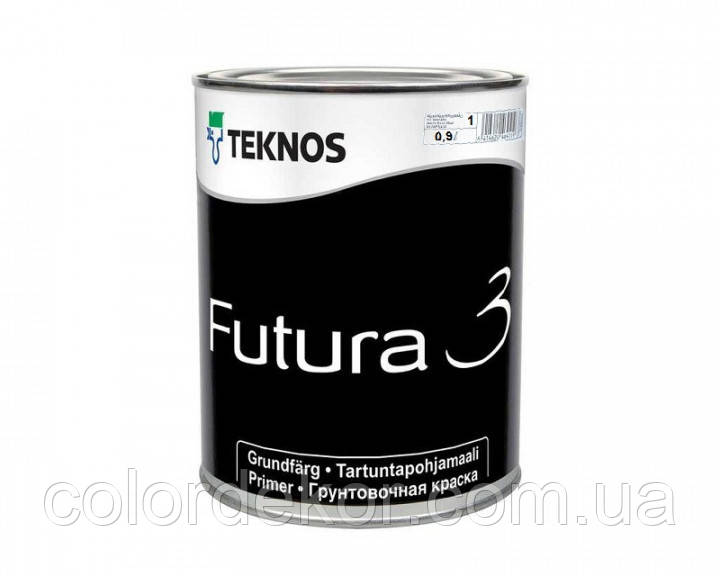 Грунт алкидный TEKNOS FUTURA 3 адгезионный (белый глубокоматовый) 0,9 л - фото 1 - id-p673422124