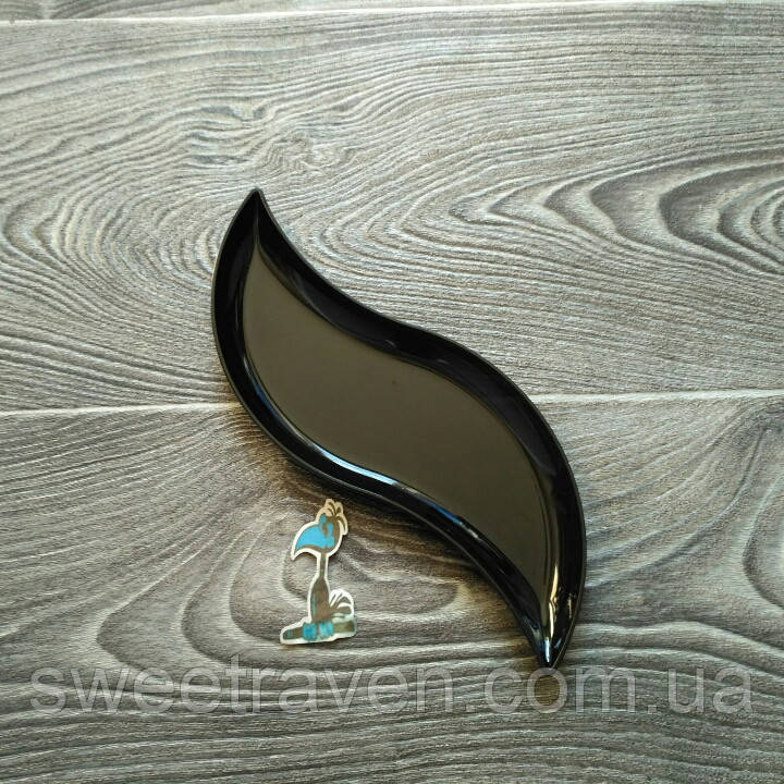 Тарілка (дощечка) Глянець Чорна фігурна "Bon-Bon Foglia", фото 1