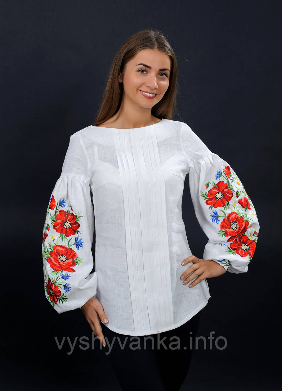 Біла блузка з вишивкою (вишиванка), арт. 4133