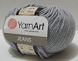 Нитки пряжа для в'язання бавовна акрил JEANS Джинс від YarnArt Ярнарт № 46 - світлий сірий меланж (упаковка)