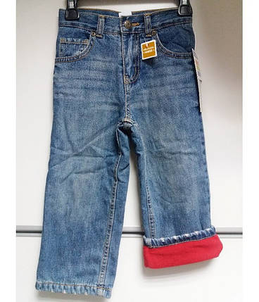 Джинси Дитячі Relaxed Fit на хлопчика Потерті на флісі 110 Зимові, фото 2
