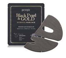 PETITFEE Black Pearl & Gold Hydrogel Mask Pack Гідрогелева маска з золотом і чорним перлами - 5шт