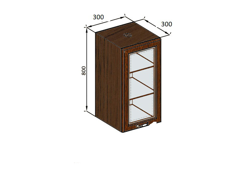 Шафка верхня зі склом В 30Ск Роксана Світ меблів