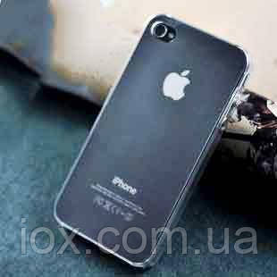 Стильний чорний пластиковий чохол для Iphone 4