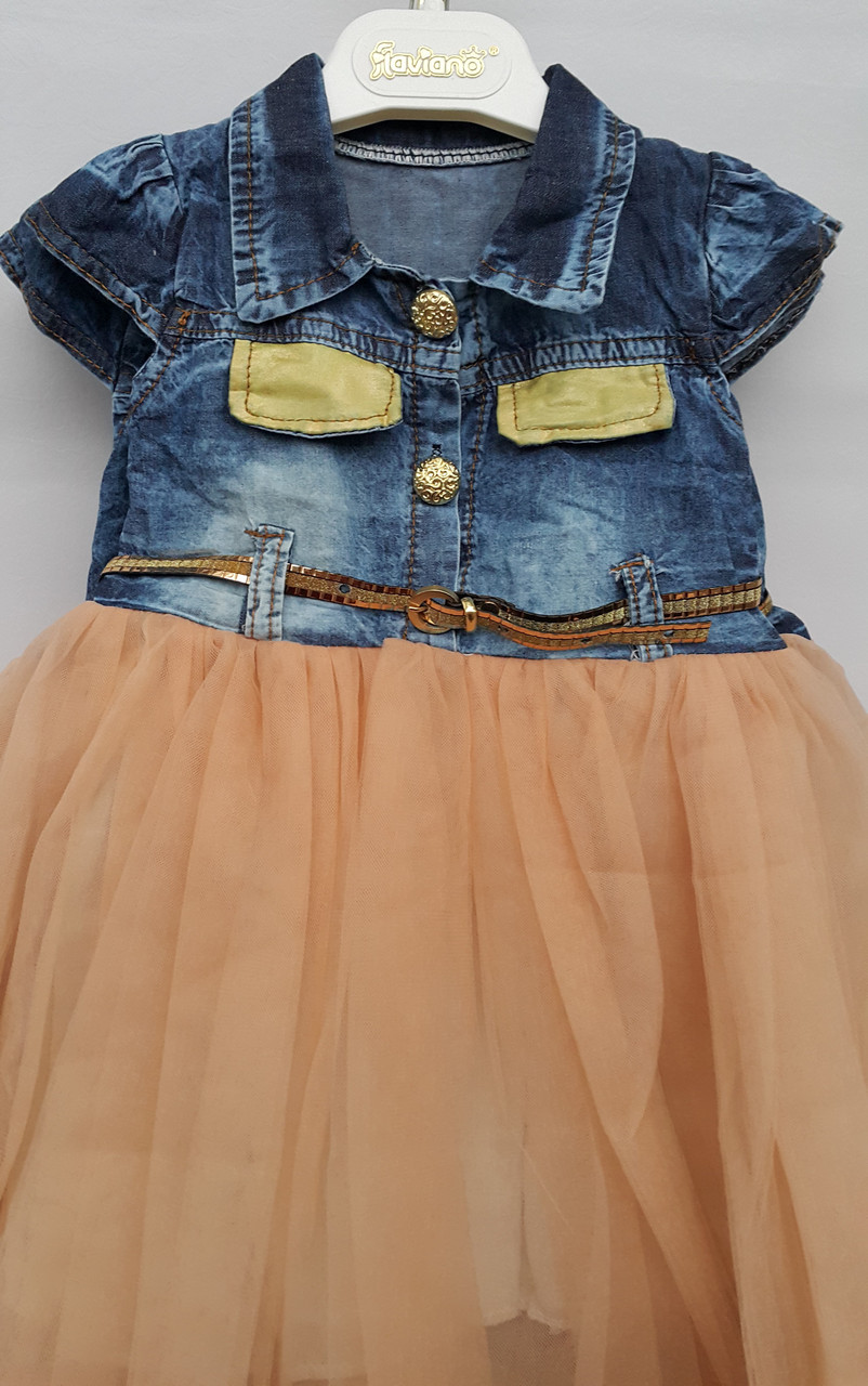 Джинсовое платье на девочек 2-3-4-5 лет Flaviano - фото 2 - id-p673734374