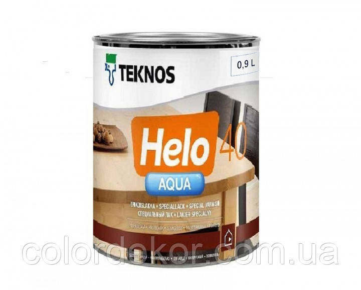 Лак полиуретановый TEKNOS HELO AQUA 40 для паркета и мебели (полуглянцевый) 0,9 л - фото 1 - id-p673770623