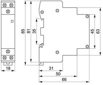 Контактор модульний КМ-1-25-20 25А 2НО, фото 2