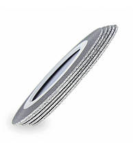 Цукрова стрічка для декору нігтів — Срібло 2 мм