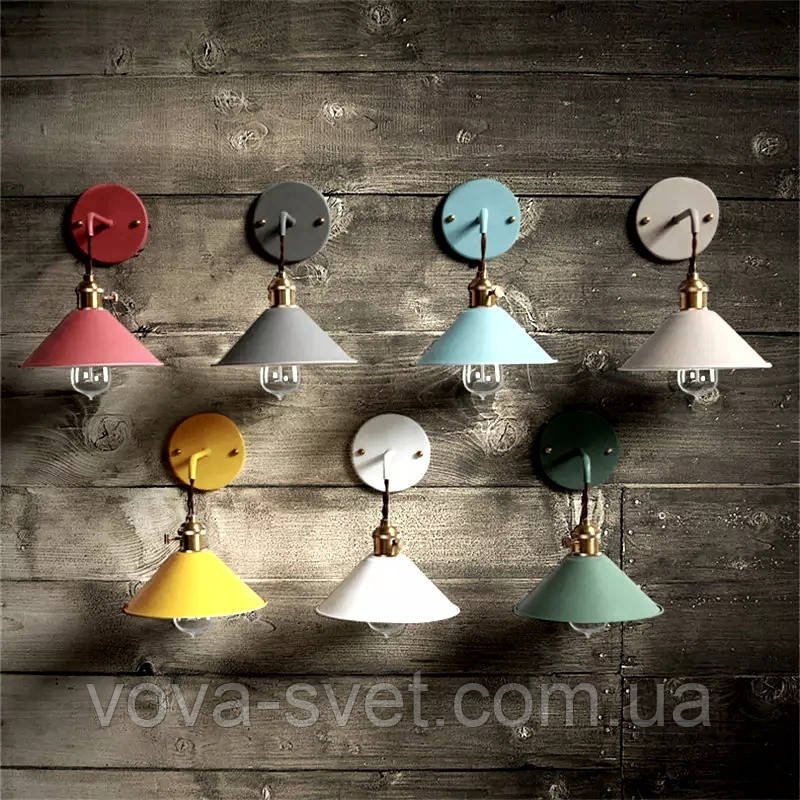 Vintage Loft Color Style  [ model brace abajur ] Black / Brown / Green / Grey / Yellow / Blue / , фото 1