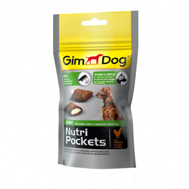 Подушечки NutriPockets для собак з біотином і вітамінами групи B 45 г Gimpog, фото 1