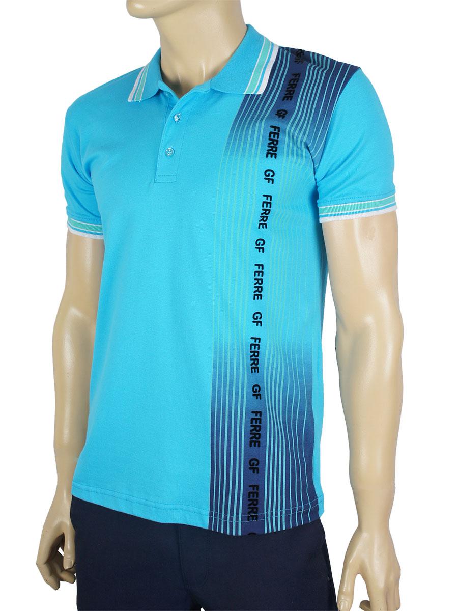 Чоловіча теніска GF FERRE PC-1368 бірюзового кольору, фото 1